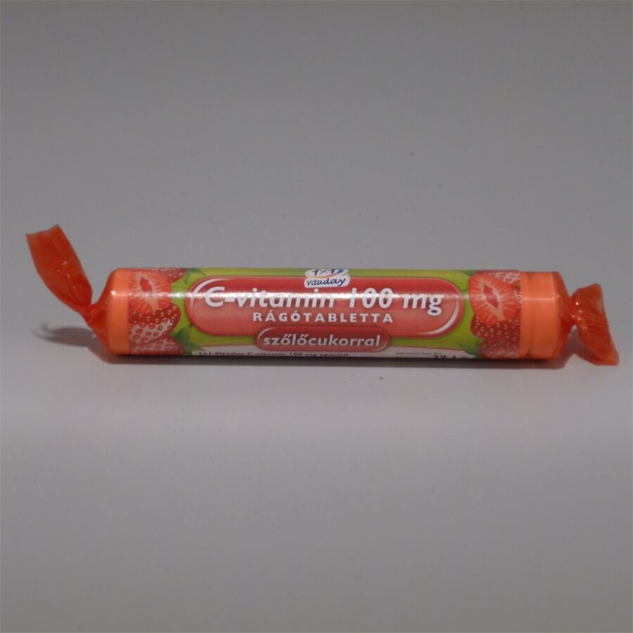 Image of 1x1 vitaday c-vitamin rágótabletta szőlőcukorral eper 17 db
